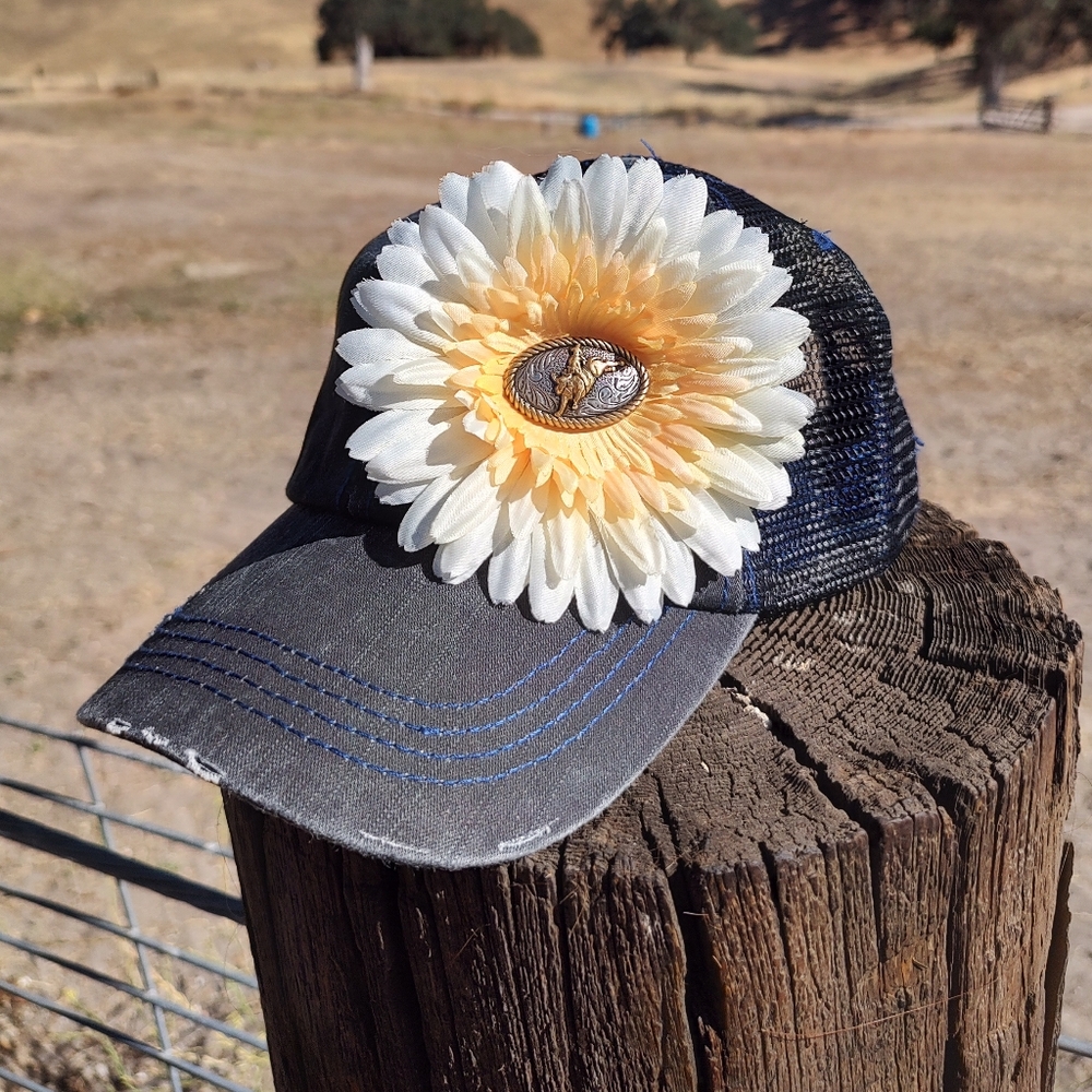 Distressed Western Bull Rider Adjustable Hat